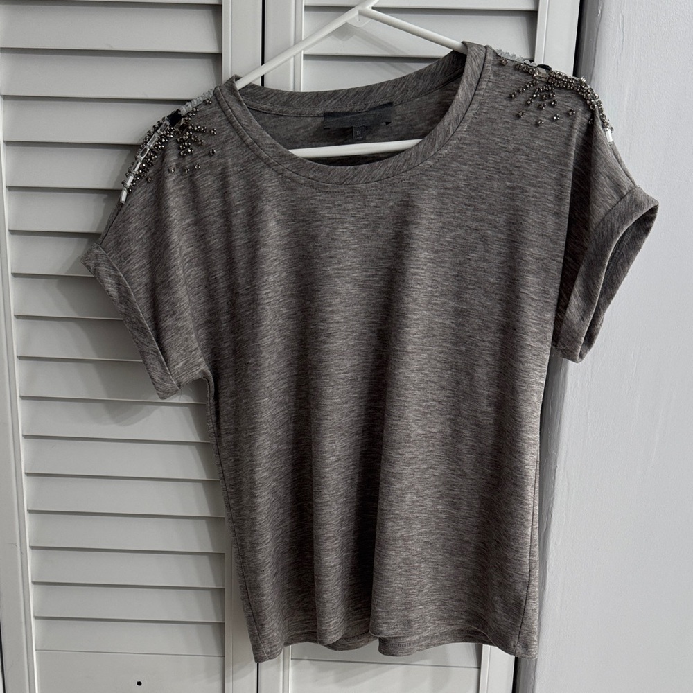 Sunday in Brooklyn Gray Embellished Women's Top